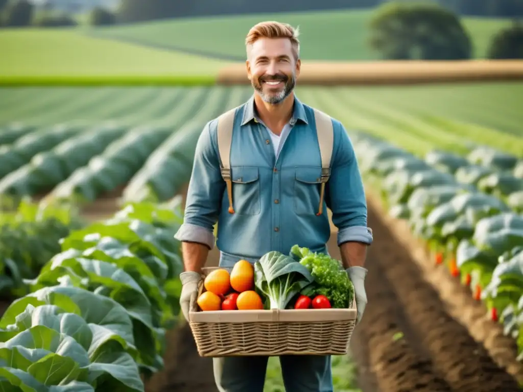 Técnico agrícola con moda funcional y estilo en campo verde - Consejos de moda para técnicos agrícolas