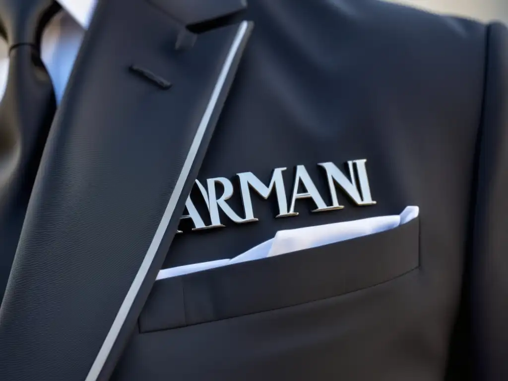 Traje Armani negro con detalles de costura y transformación estilo Batman