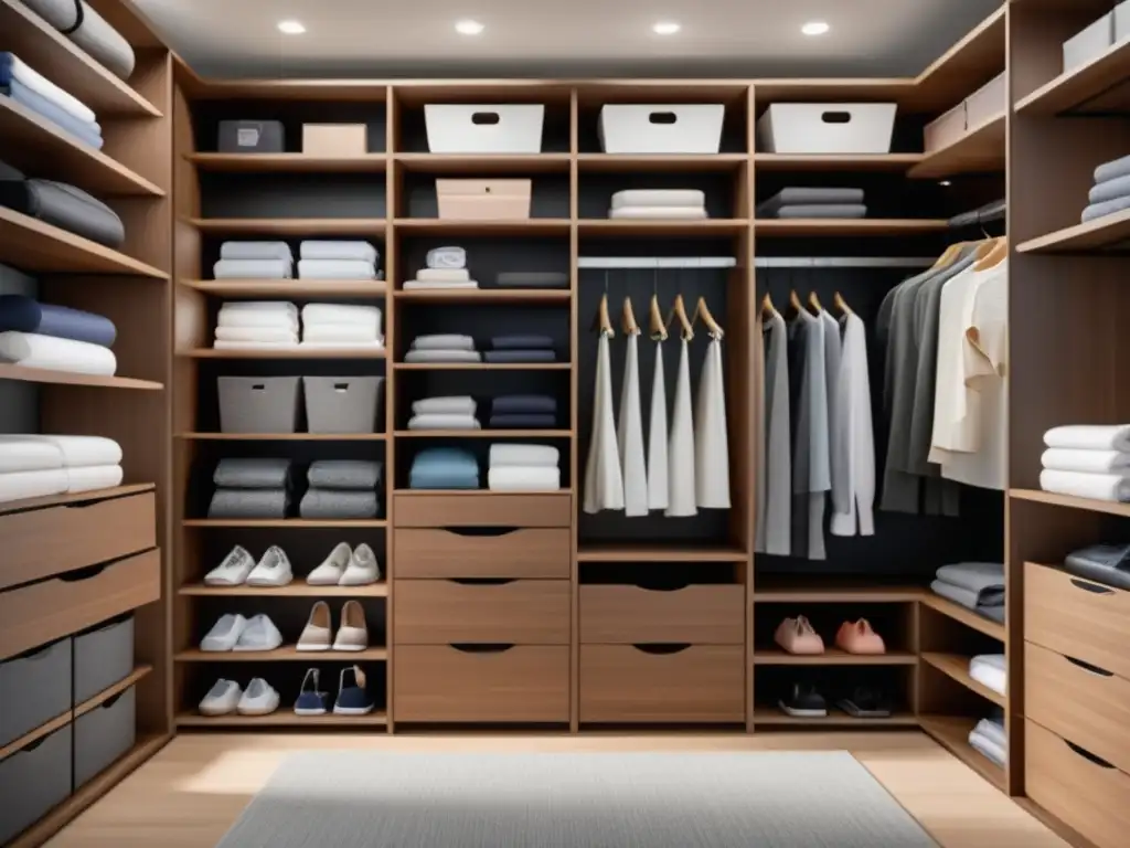 Espacioso closet de activewear: almacenamiento organizado, diseño moderno y beneficios para hombres