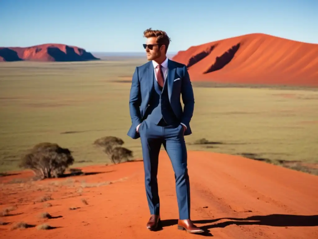 Hombre australiano con estilo que muestra la influencia de la moda australiana en el estilo masculino