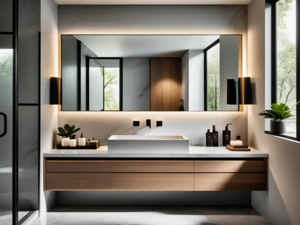 Baño moderno con diseño minimalista y detalles de alta gama