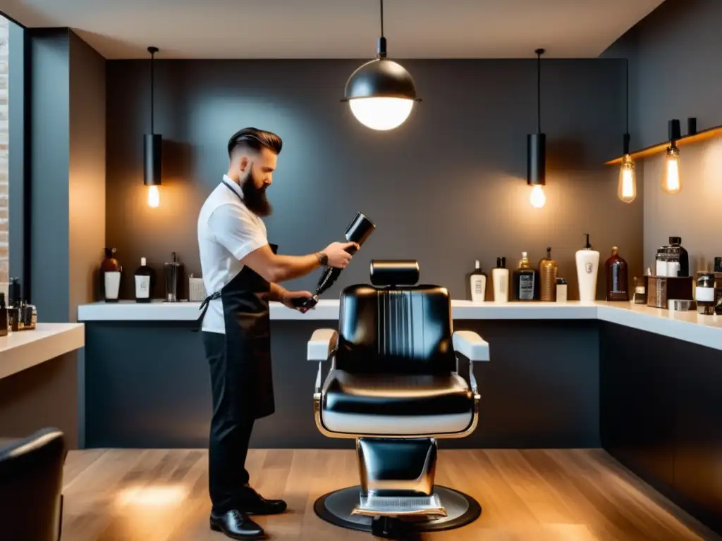 Barbería moderna con diseño minimalista y profesional