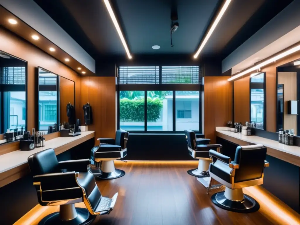 Barbería en Singapur con diseño interior moderno y tendencias para hombres