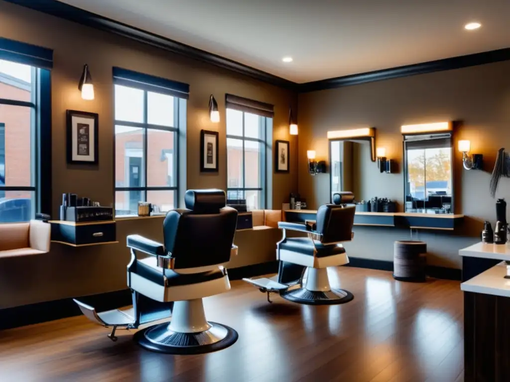 Barbería moderna con diseño elegante y ambiente acogedor - Tendencias afeitado masculino moda