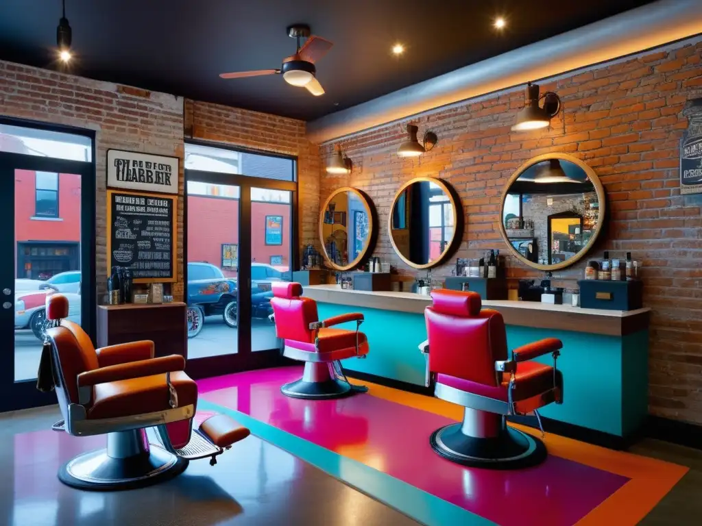 Barbería moderna con influencia hippie y contemporánea