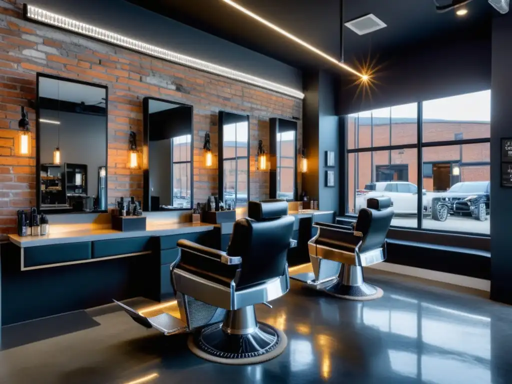 Barbería moderna con estilo industrial y profesionalidad en el cine