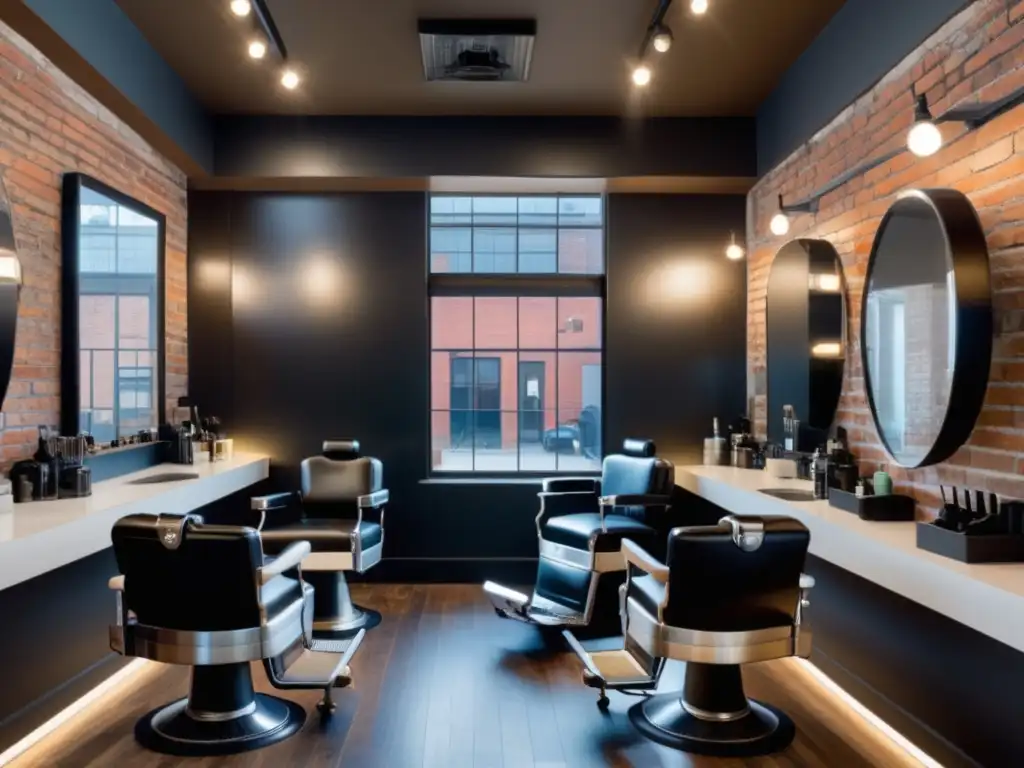 Diferencias entre barberías y salones de belleza: imagen de alta resolución que muestra un moderno barber shop y salón lado a lado, resaltando sus estilos contrastantes y servicios ofrecidos