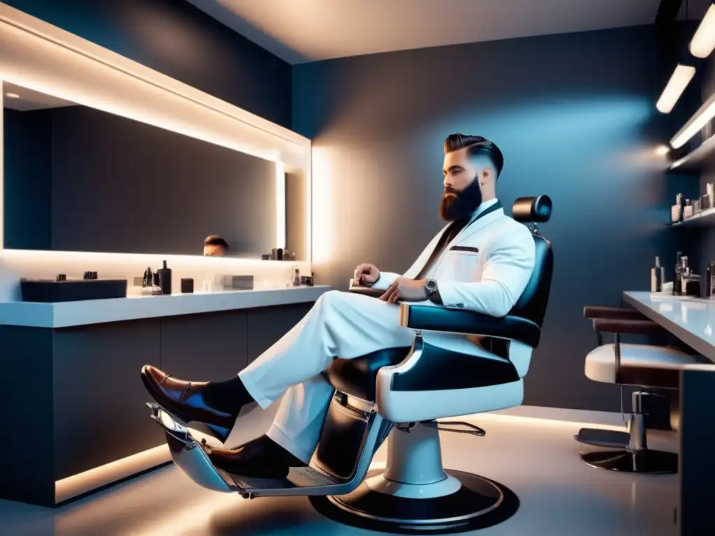 Barbershop moderno con decoración minimalista