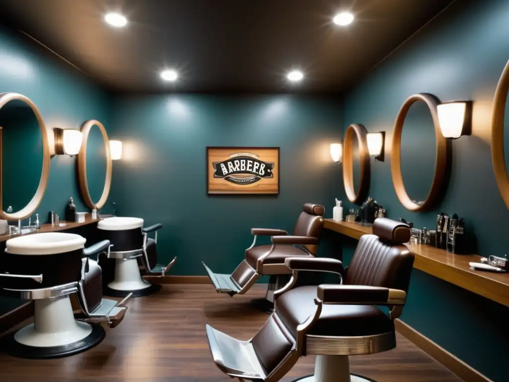 Barbershop moderno con diseño interior elegante y detalles históricos - Historia y evolución de la barbería: Un recorrido cultural