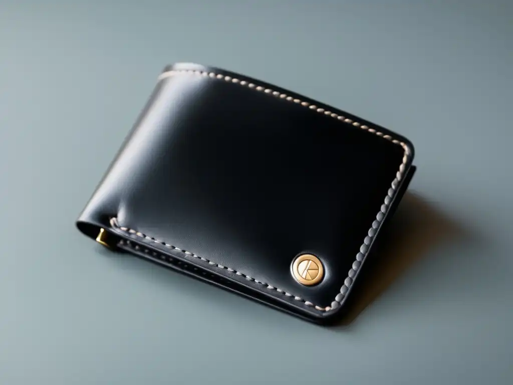 Cartera de cuero negra para hombres, diseño minimalista, práctica y elegante