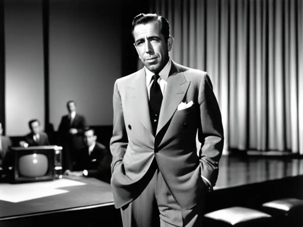 Estilo vintage masculino Bogart en traje clásico