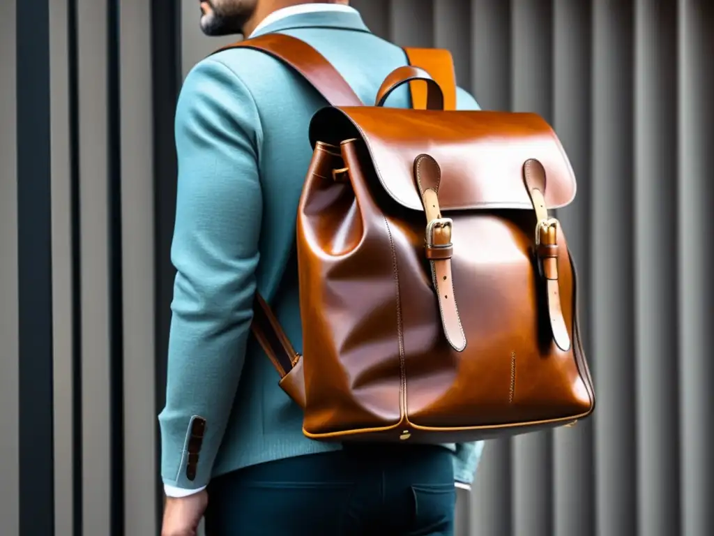 Bolso cuero vintage, Mochila urbana minimalista, Bandolera funcional - Bolsos hombre tendencia moda