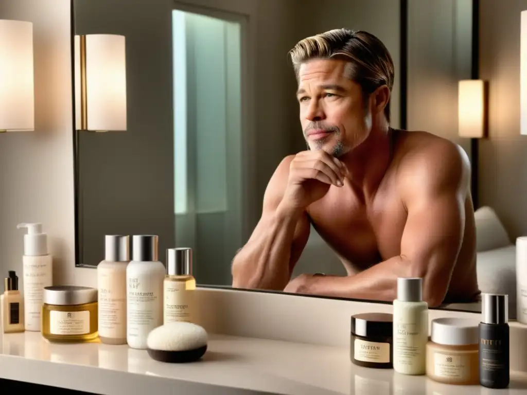 Brad Pitt aplicando mascarilla: Tendencias moda masculina Brad Pitt