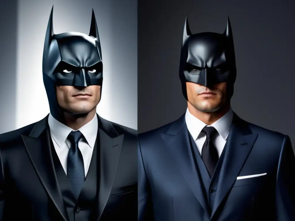 Transformación de Bruce Wayne en Batman con el estilo de Armani: elegancia y misterio en Gotham City