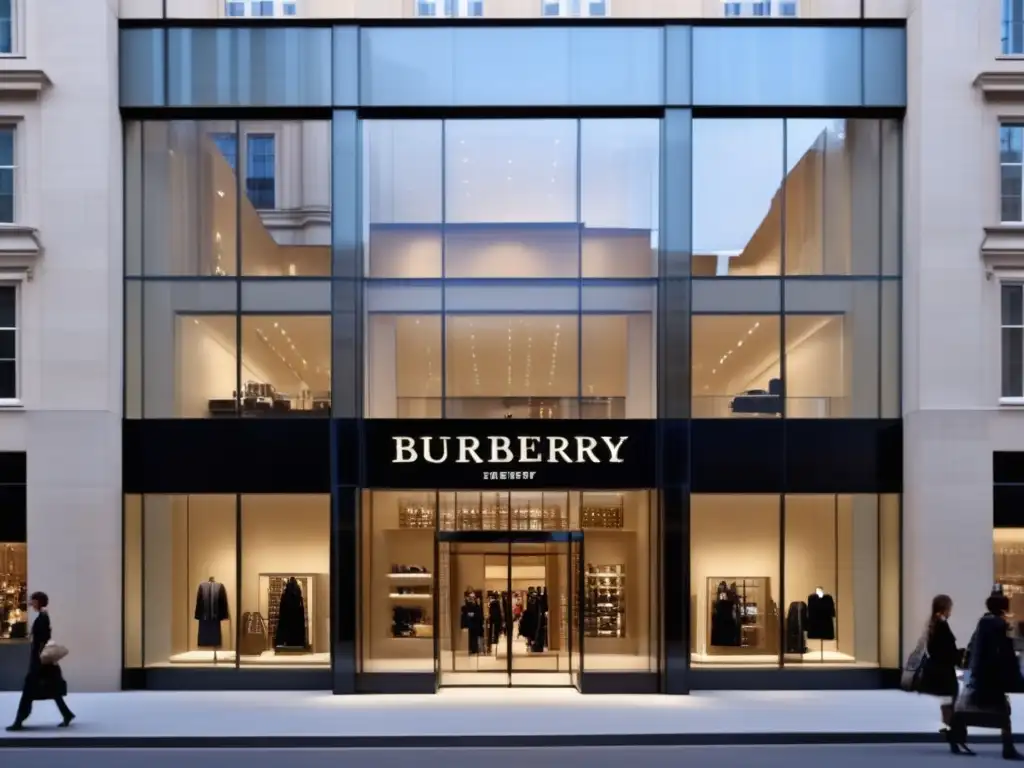 Burberry marca moda masculina icónica en una tienda insignia moderna y elegante en la ciudad