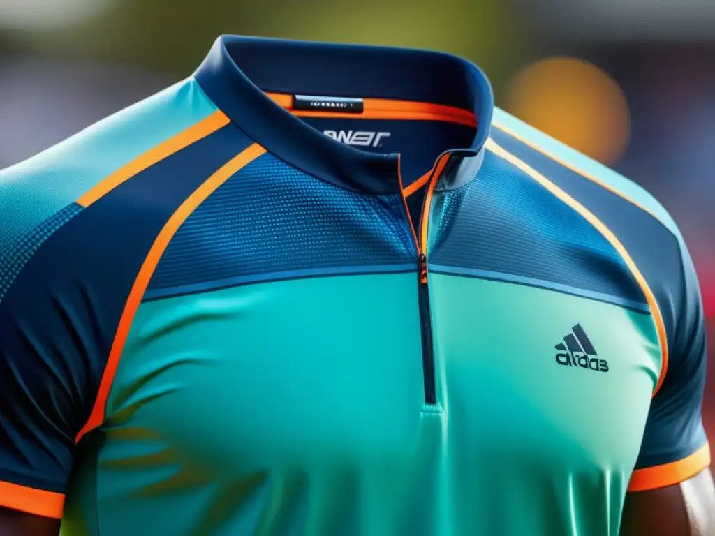 Tendencias materiales deportivos hombre: Camiseta deportiva ultradetallada de alta tecnología, colores vibrantes y protección UV