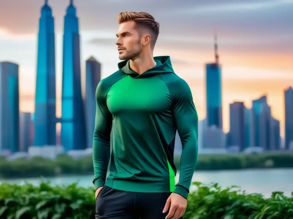 Modelo masculino confiado y moderno en activewear con beneficios en moda masculina