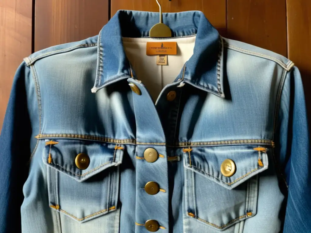 Ventajas moda vintage sostenible: Chaqueta denim vintage de alta calidad y durabilidad