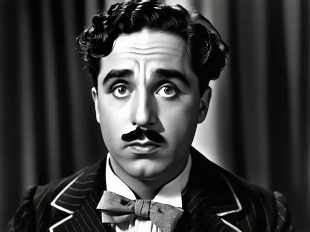 Charles Chaplin, traje del vagabundo, ojos expresivos, bigote distintivo, elegancia atemporal, moda masculina tendencias