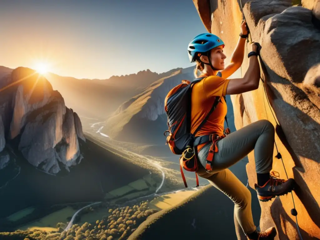 Consejos de estilo en la escalada: Imagen de escalador profesional en una impresionante montaña