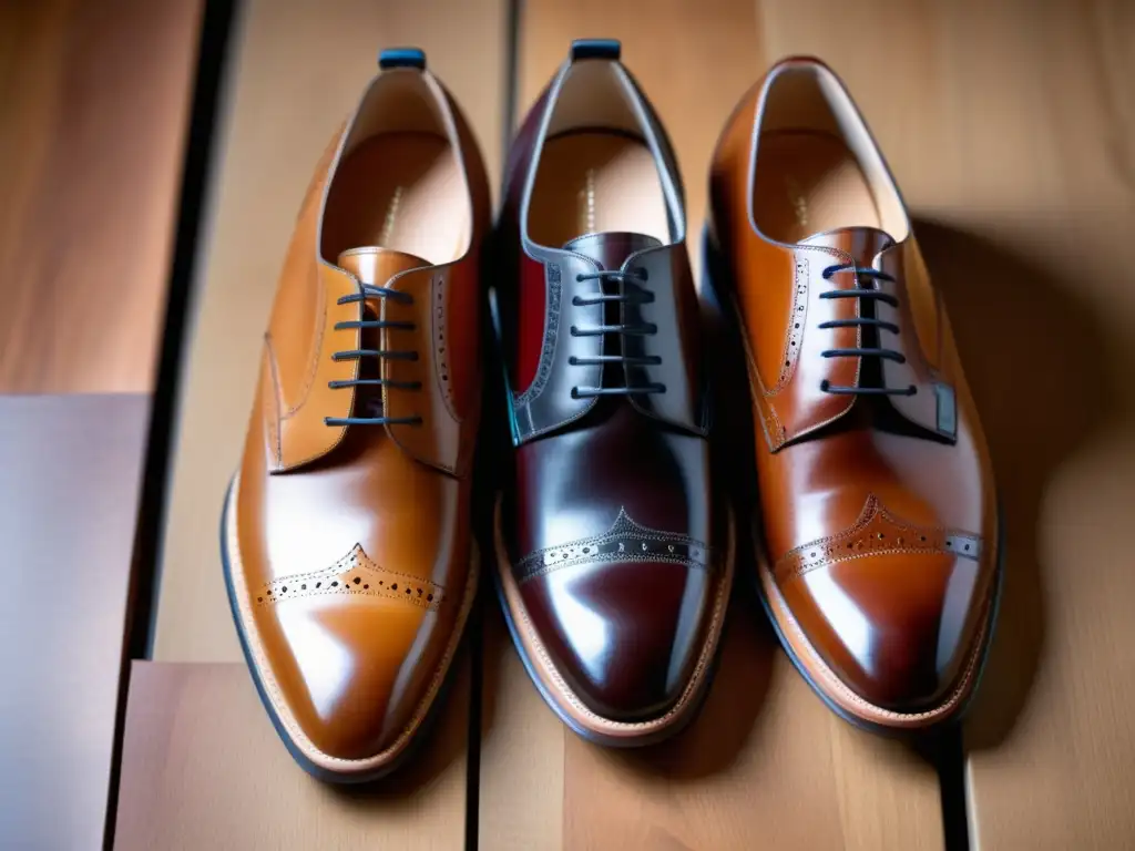 Zapatos Oxford y Derby, diferencias y estilo en mesa de madera moderna