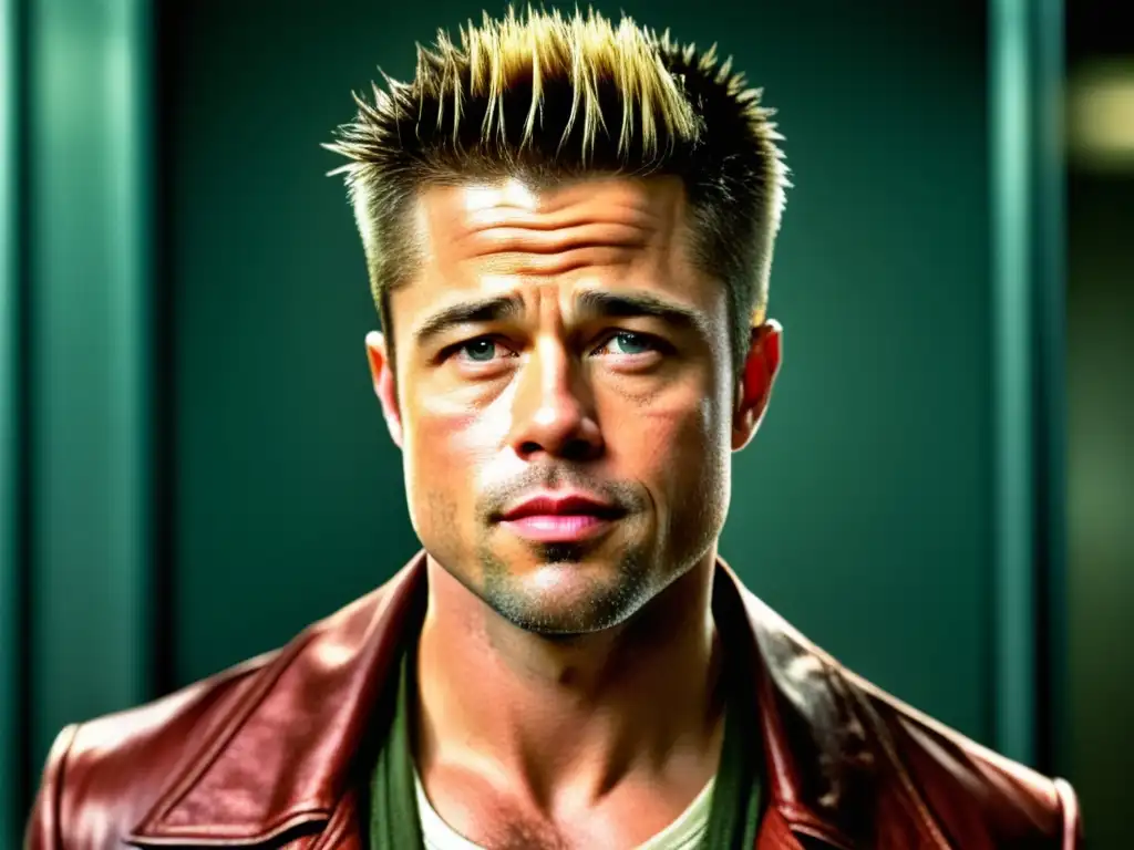 Estilo de Brad Pitt en Fight Club: corte icónico de pelo perfectamente estilizado, moderno y vanguardista, inspirador para lectores