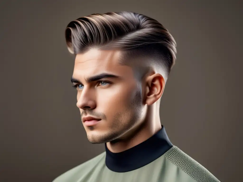 Tendencias corte pelo masculino: modelo con corte moderno, detalles 8k, estilo preciso y textura