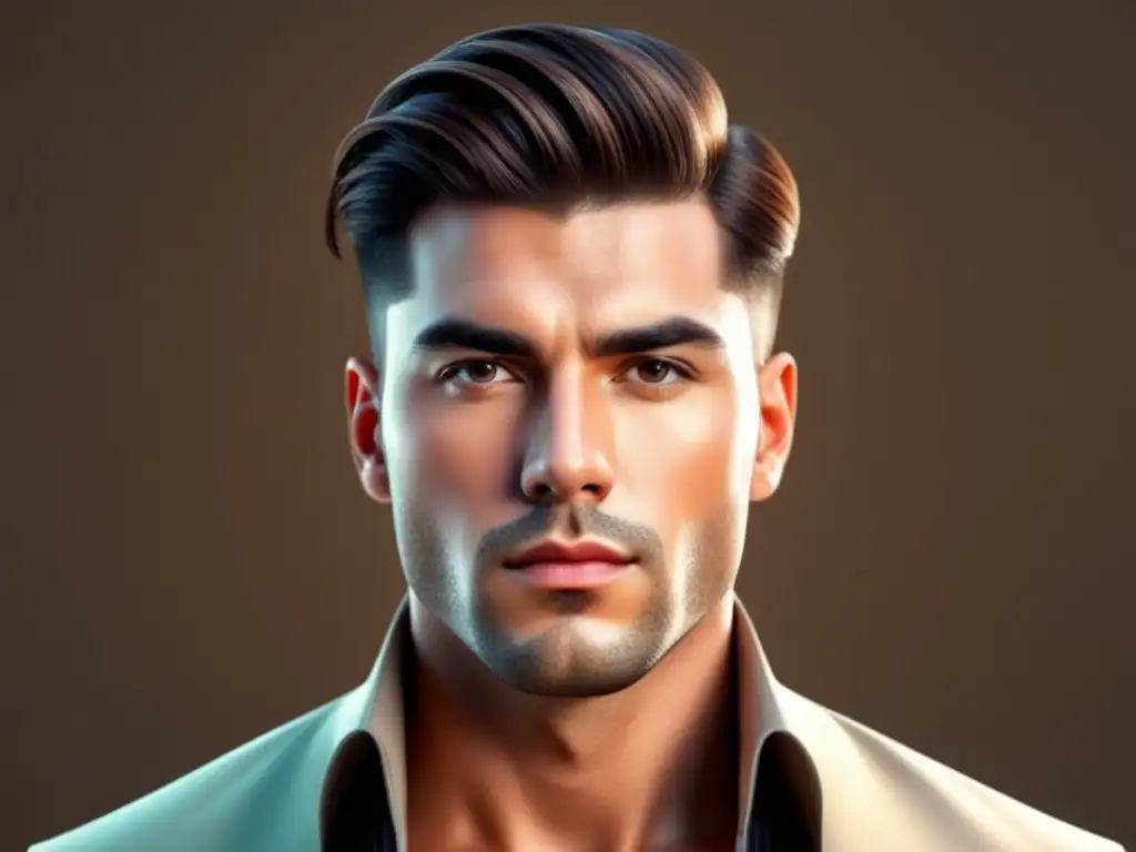 Hombre con corte moderno que favorece rostro redondo