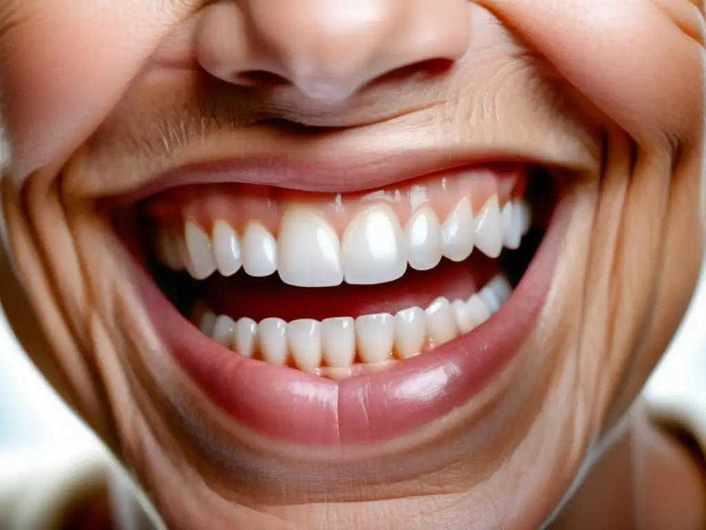 Sonriente anciano con dentadura impecable - Cuidado dental en la tercera edad