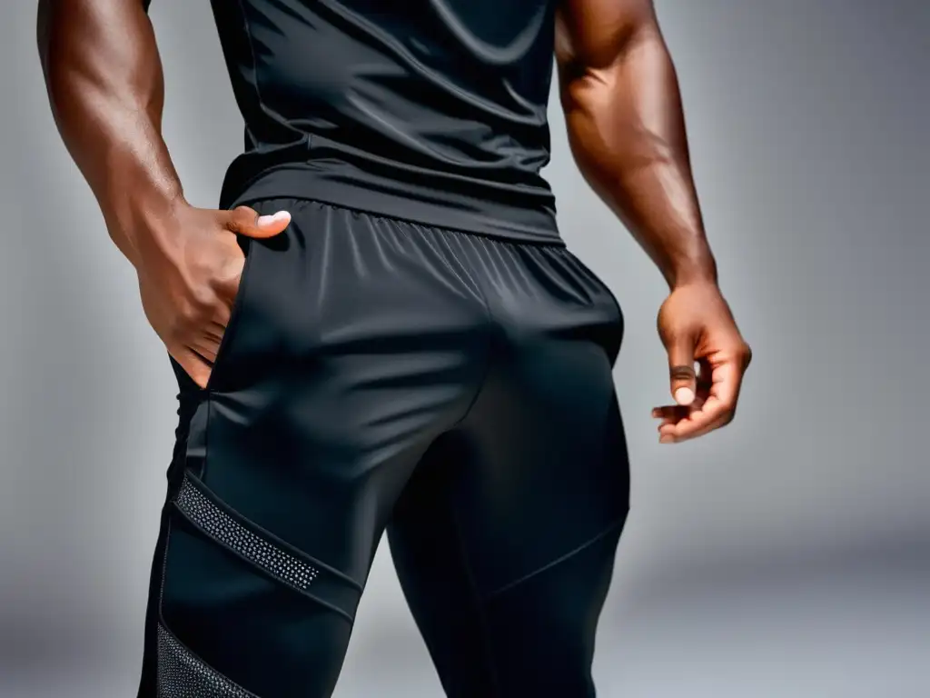 Activewear masculino para el confort y estilo - Atleta en acción en moderno gimnasio