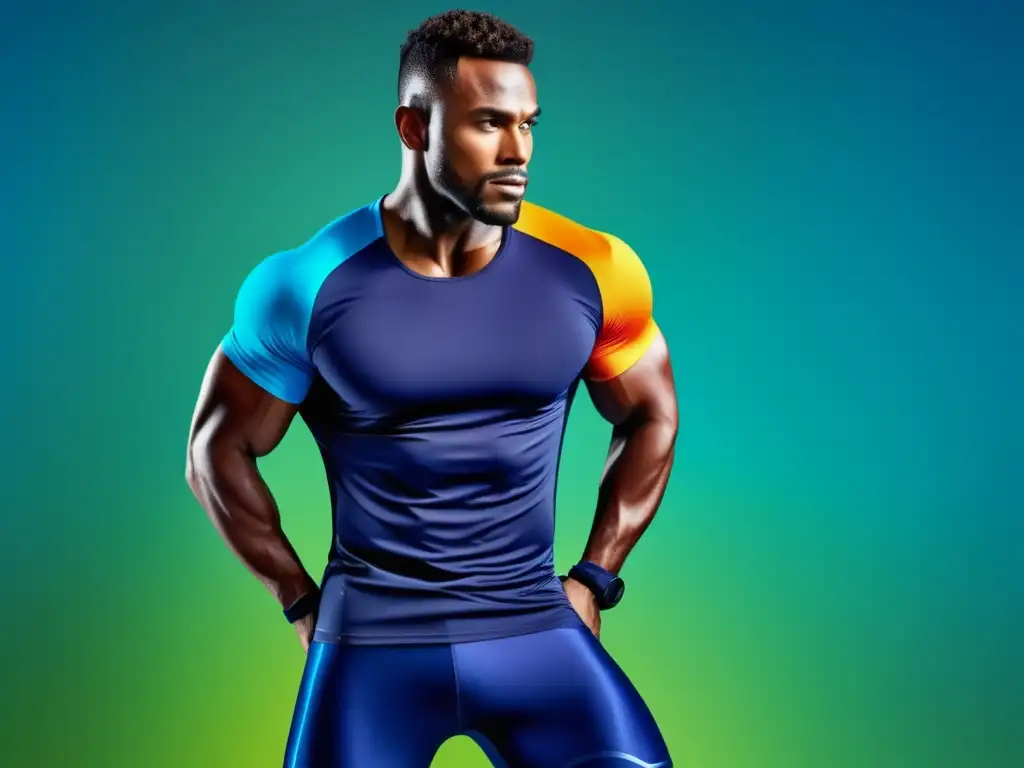 Hombre atlético con ropa deportiva adaptable en gimnasio