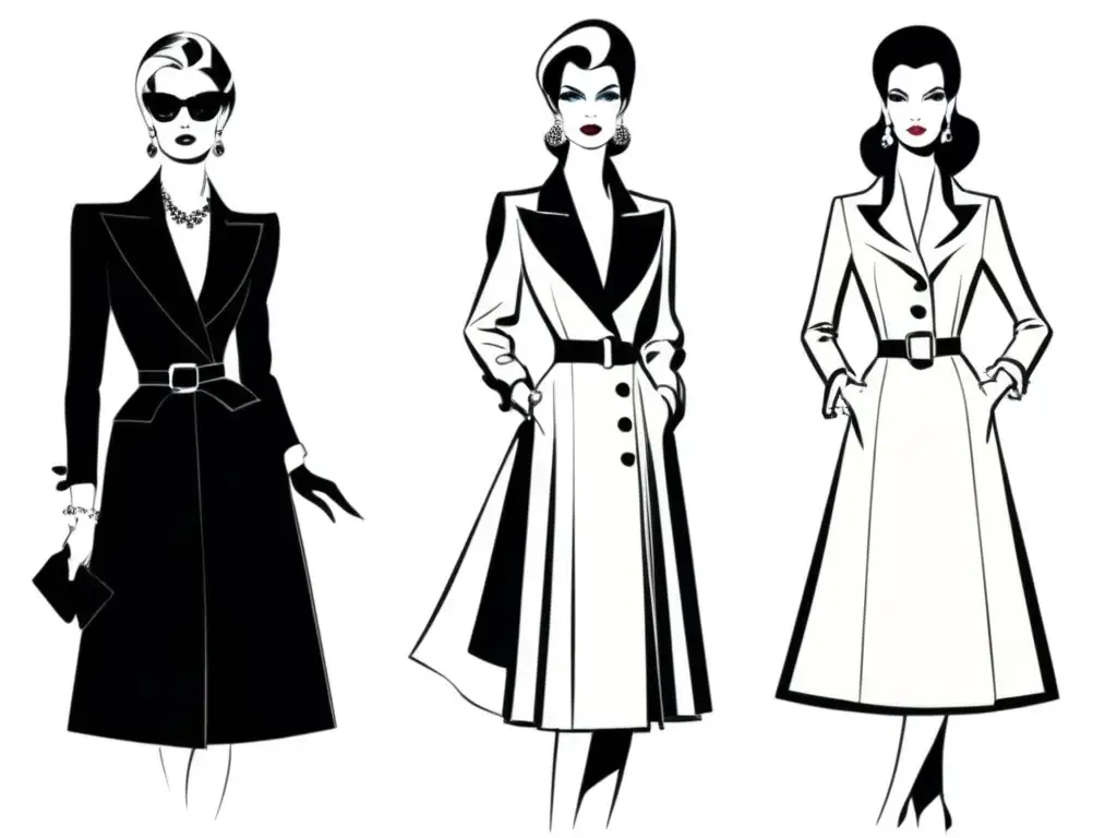 Diseño look protagonistas Belle de Jour: bocetos detallados de Yves Saint Laurent