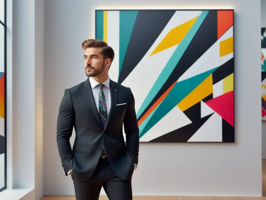 Estilo para artistas masculinos en galería de arte moderno