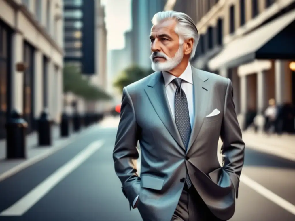 Hombre elegante de 60+ con estilo y encanto en la ciudad - Secretos cuidado masculino después 60