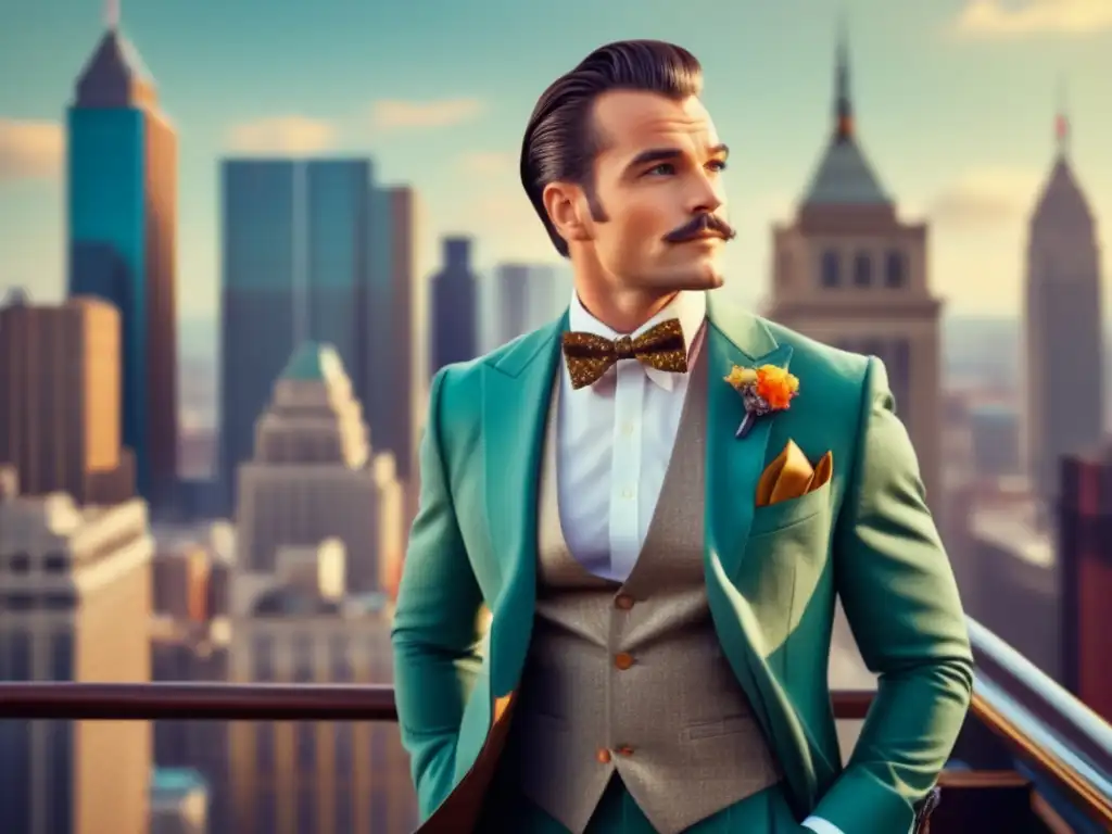 Hombre moderno en traje vintage, con moda vintage masculina renovada