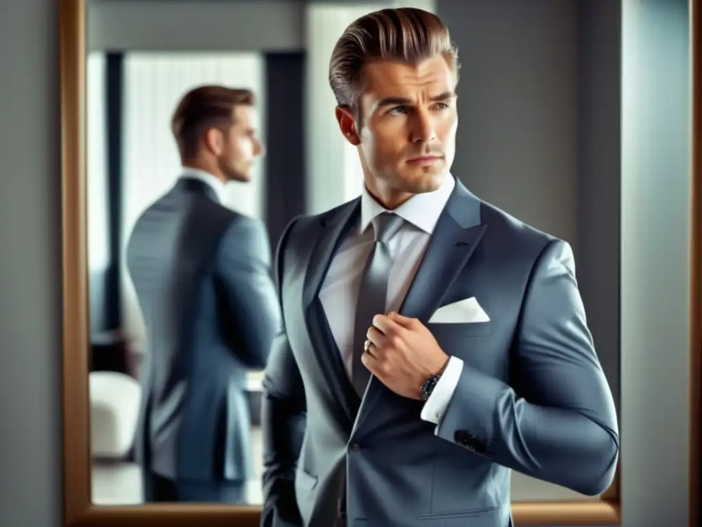 Hombre seguro ajustando su atuendo con estilo - Consejos para vestir con estilo