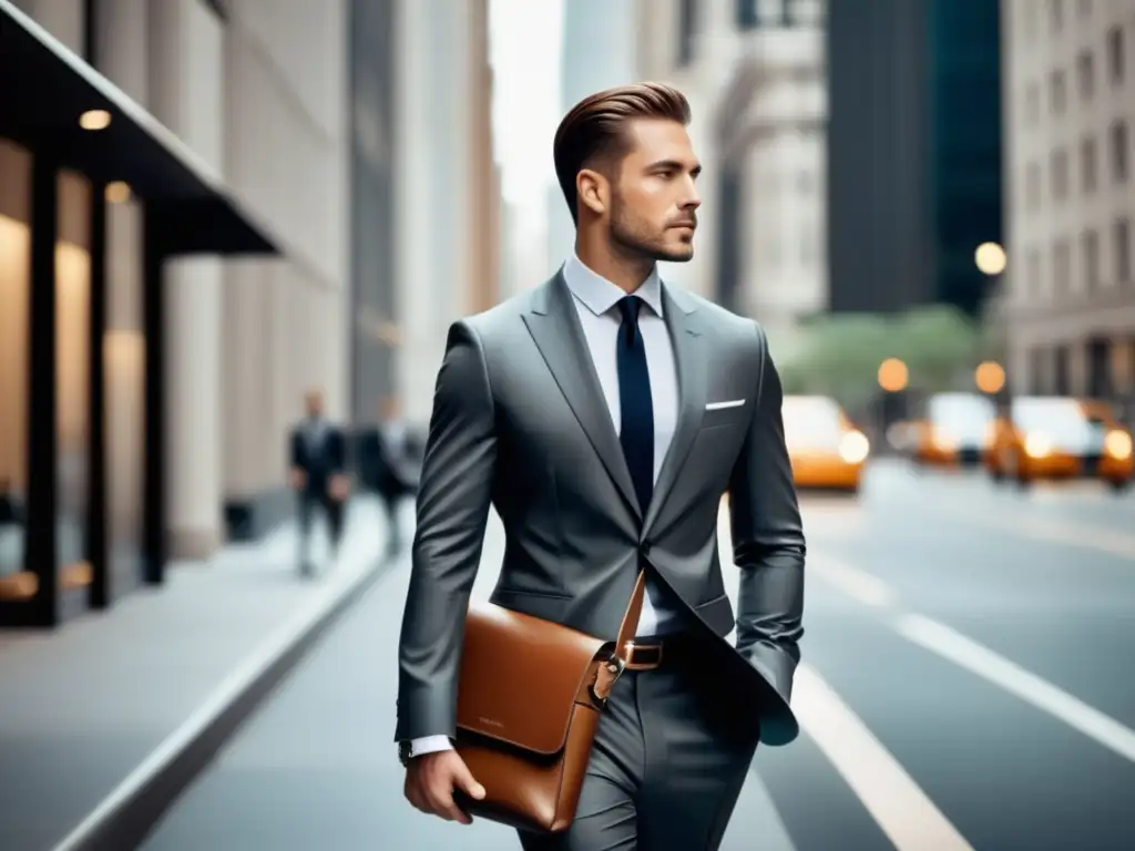 Hombre elegante con bolso cruzado, transmite profesionalismo y estilo - Beneficios de los bolsos cruzados para hombres