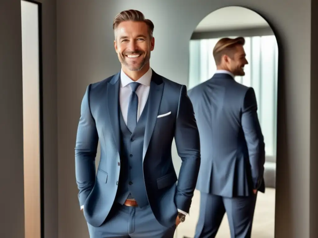 Hombre seguro y bien vestido, reflejo de autoestima en moda masculina