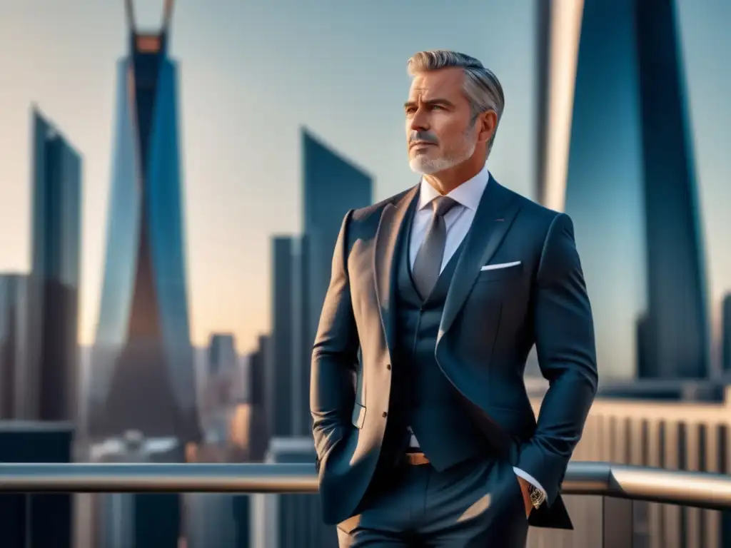 Hombre elegante con postura perfecta en entorno urbano: Importancia de postura para elegancia masculina