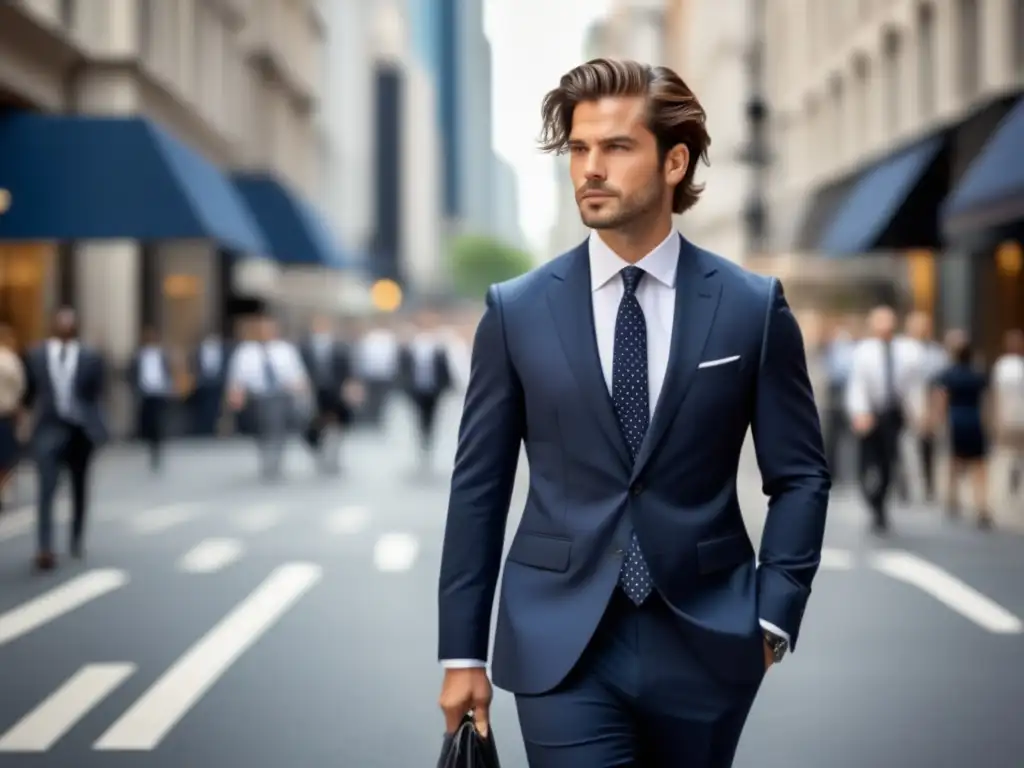 Hombre elegante proyecta importancia de moda masculina en la ciudad