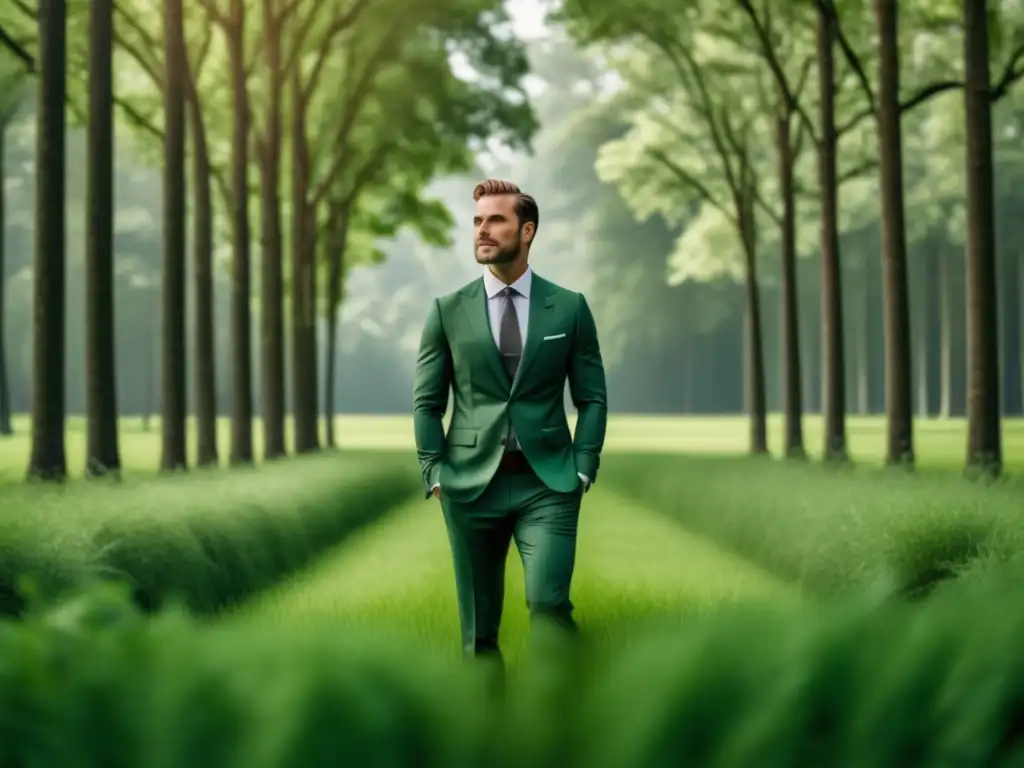 Moda masculina sostenible y responsable en la naturaleza