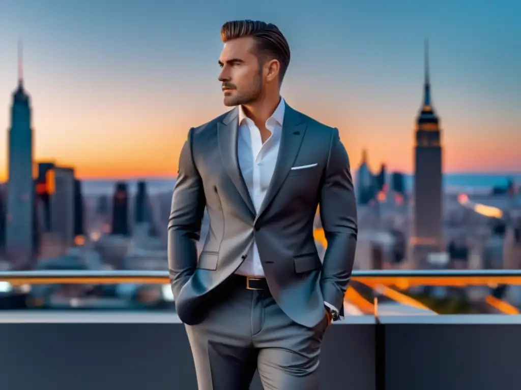 Consejos estilo masculino: Hombre elegante destaca en vibrante ciudad