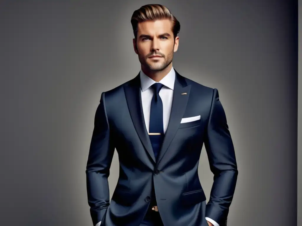 Tendencias moda masculina elegancia: Hombre bien vestido en traje hecho a medida, elegante y sofisticado