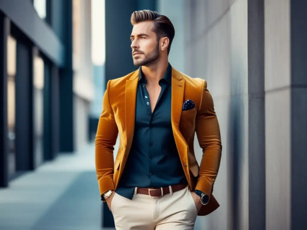 Fotografiar estilo masculino esencial, hombre confiado y elegante en un entorno urbano moderno