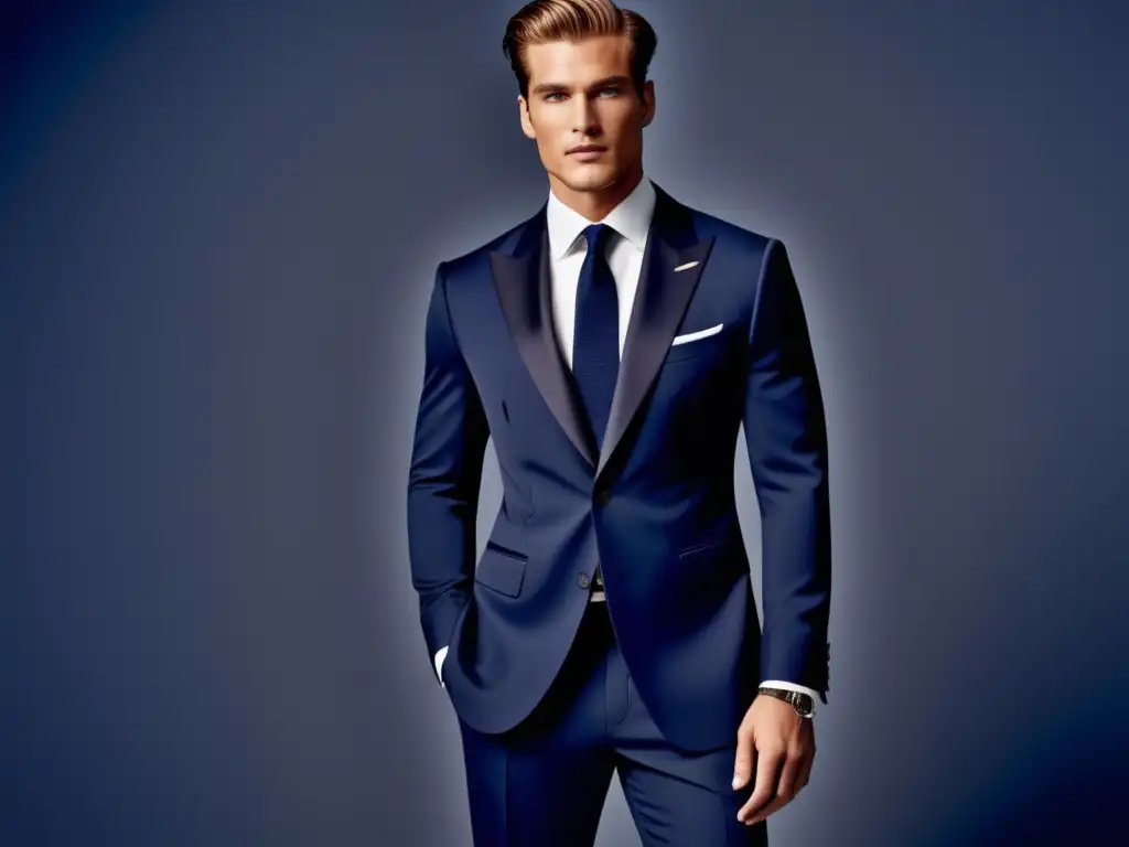 Lenguaje oculto moda masculina: traje azul elegante con detalles vibrantes