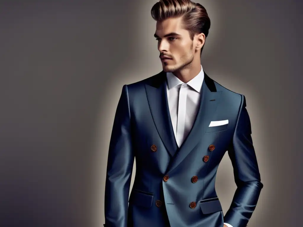 Tendencias moda masculina Europa: modelo elegante en un entorno urbano con traje belga vanguardista y detalles únicos