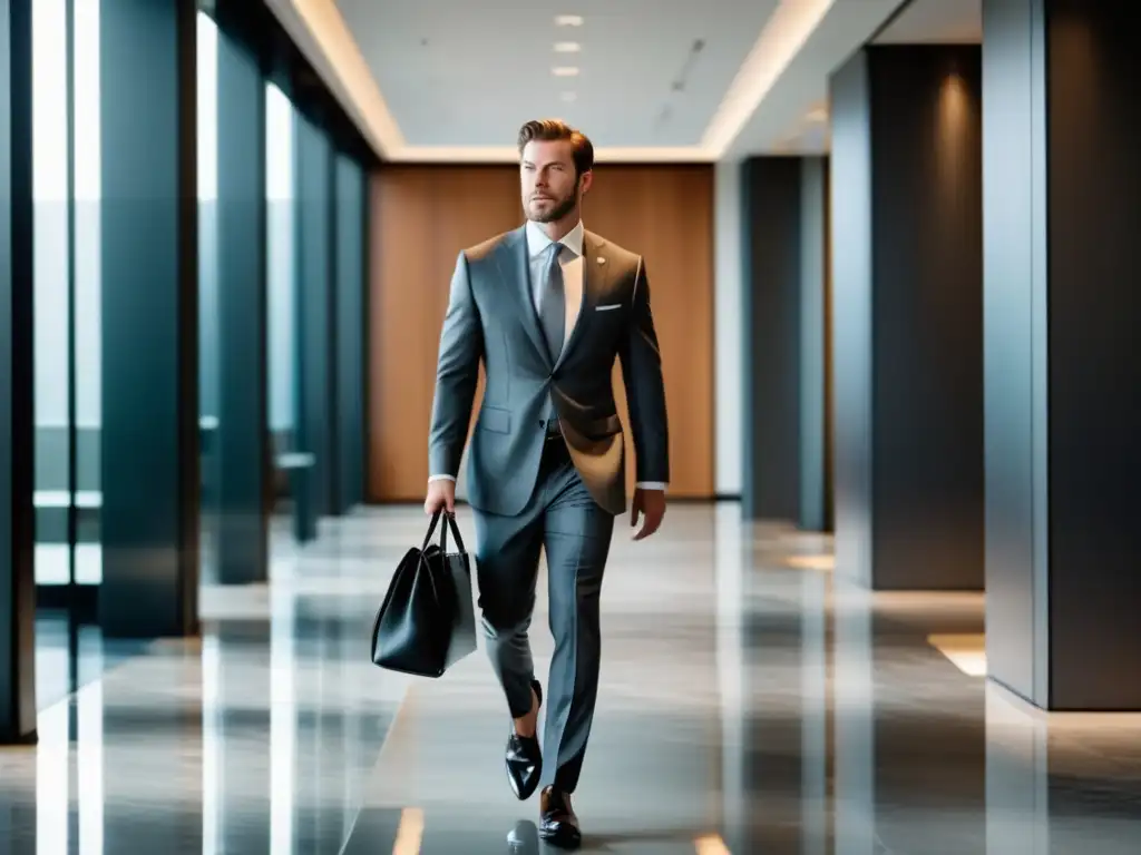 Hombre de negocios seguro en reunión, imagen elegante - Guía moda masculina reunión negocios