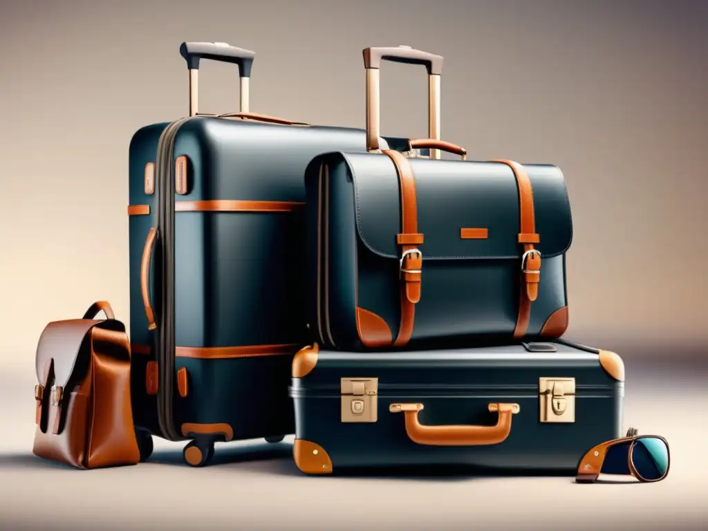 Equipaje de viaje moderno y versátil Equipaje perfecto para viajes: imagen 8k ultradetallada con maletas duraderas y organizadas, lista para cualquier aventura