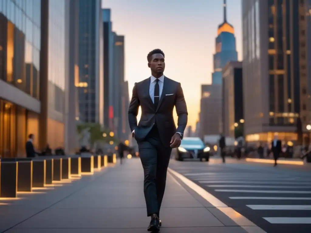 Hombre elegante caminando en la ciudad Estilo urbano masculino: consejos para viajar