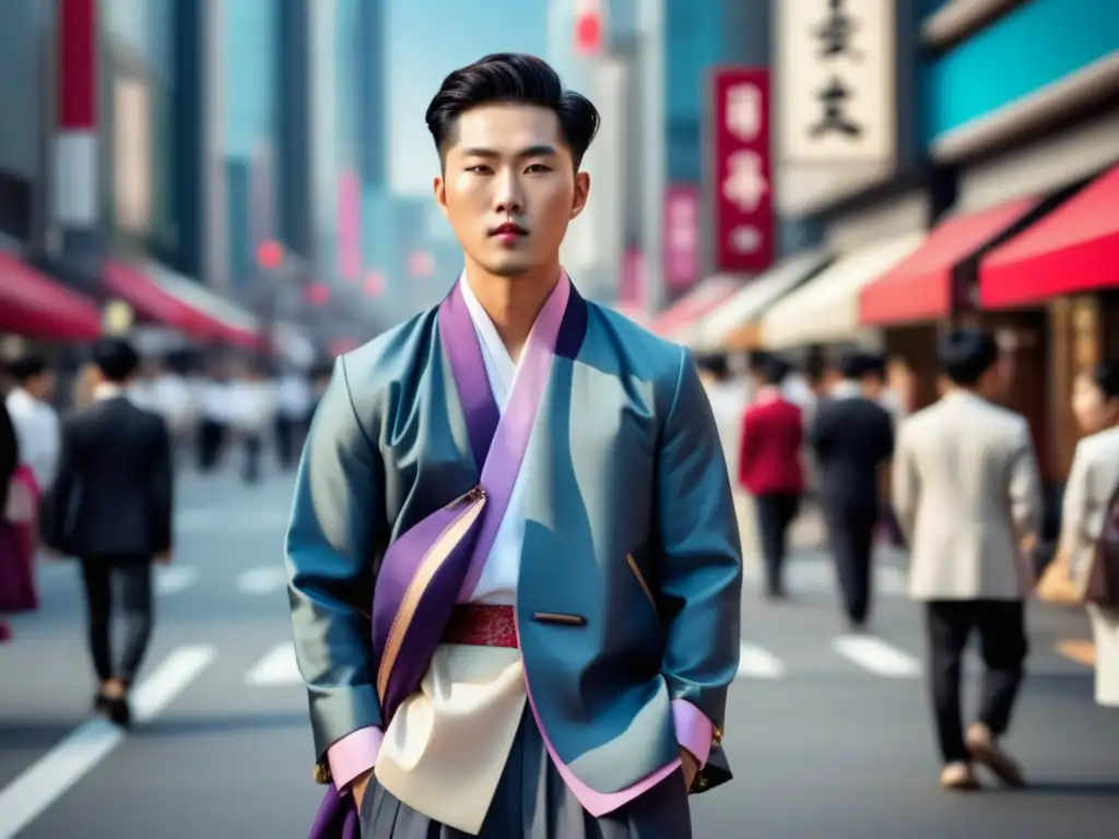 Hombre asiático a la moda en la ciudad: Moda Coreana: Tendencias masculinas Asia